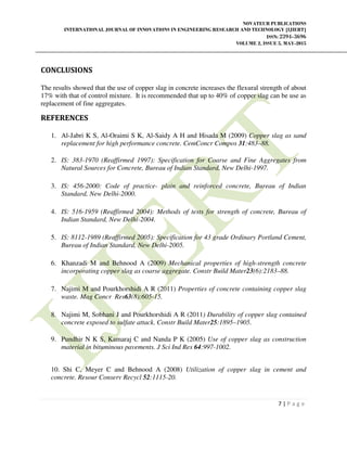 USE OF COPPER SLAG AS FINE AGGREGATE ‐ A CASE STUDY | PDF