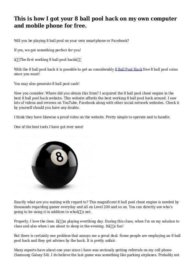 This Is How I Got Your 8 Ball Pool Hack On My Own Computer And Mobile