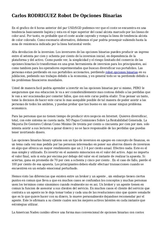 ¿Qué es un robot de opciones binarias?
