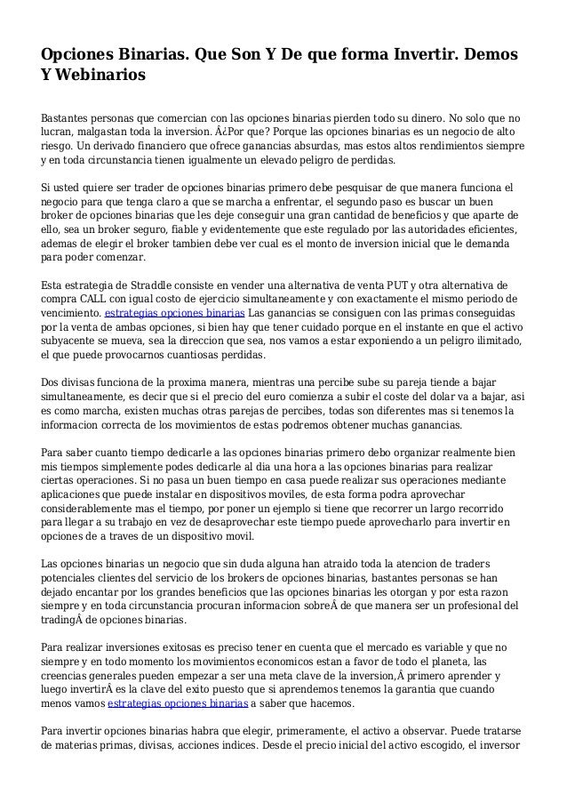 Personas que viven de opciones binarias