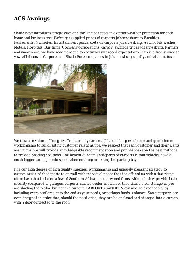 Carports And Shade Ports Africa Advertising