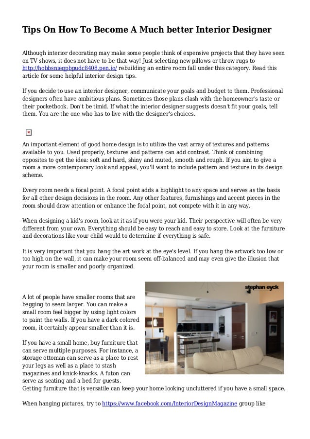 Tips On How To Become A Much Better Interior Designer