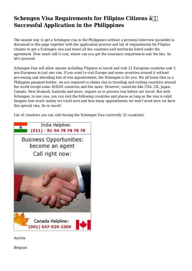 visa requirements us schengen citizens Requirements for Visa Schengen Filipino Citizens