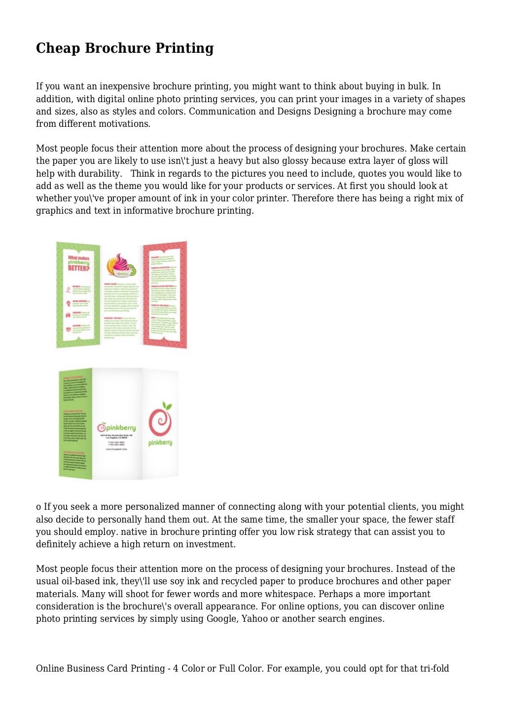 Cheap Brochure Printing