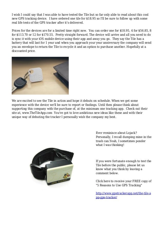 The Tile App GPS Tracker
