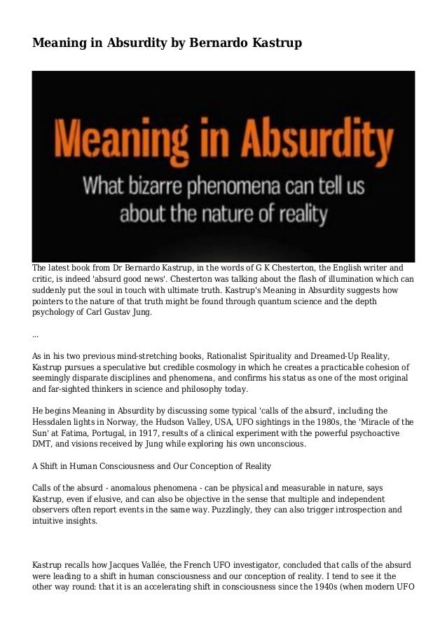 Meaning in Absurdity by Bernardo Kastrup