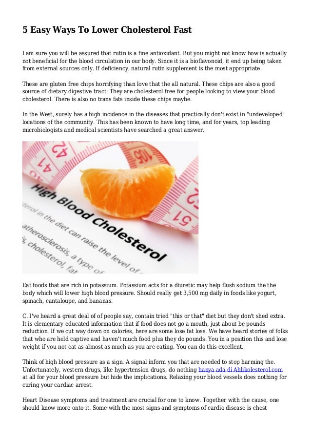5 Easy Ways To Lower Cholesterol Fast