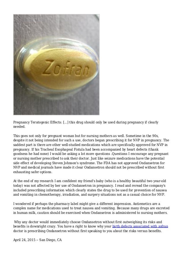 Does Ondansetron Zofran Cause Birth Defects?