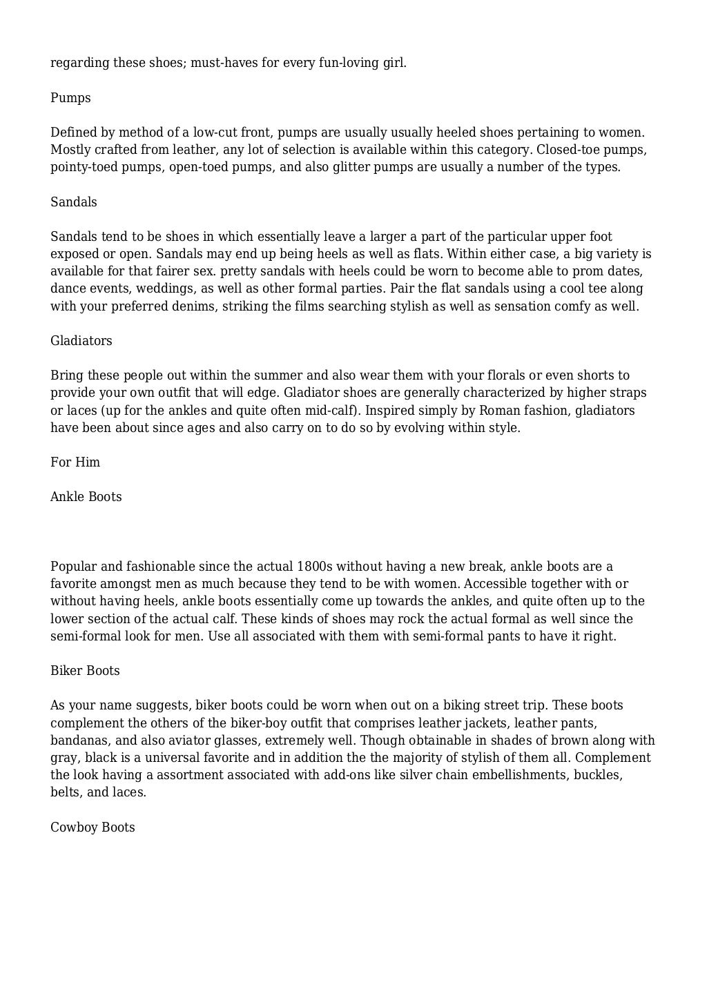 Free Essays on Shoes, Examples, Topics, Outlines - WritingUniverse classification essay on shoes