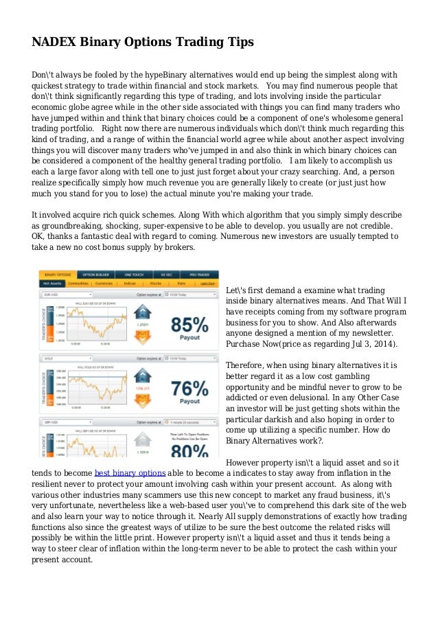 Nadex binary trading