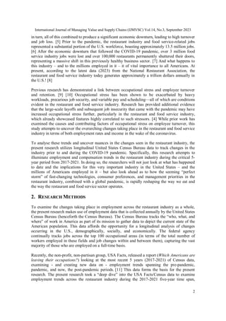 THE FUTURE OF DINING OUT: THE IMPLICATIONS OF FOOD SERVICE EMPLOYMENT ...
