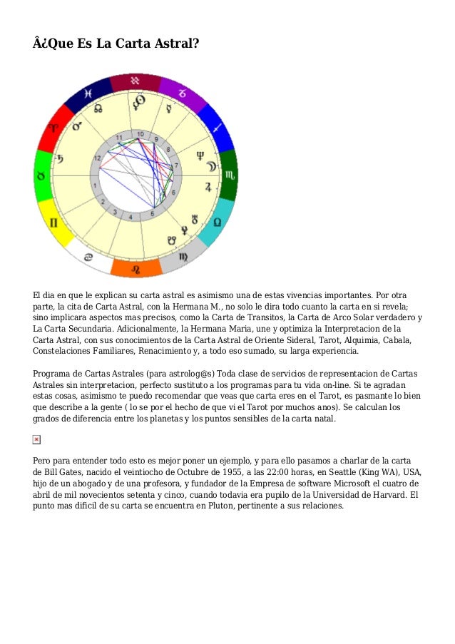 ¿Que Es La Carta Astral?