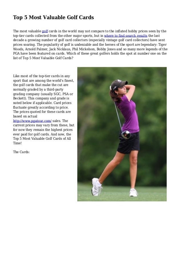 Top 5 Most Valuable Golf Cards