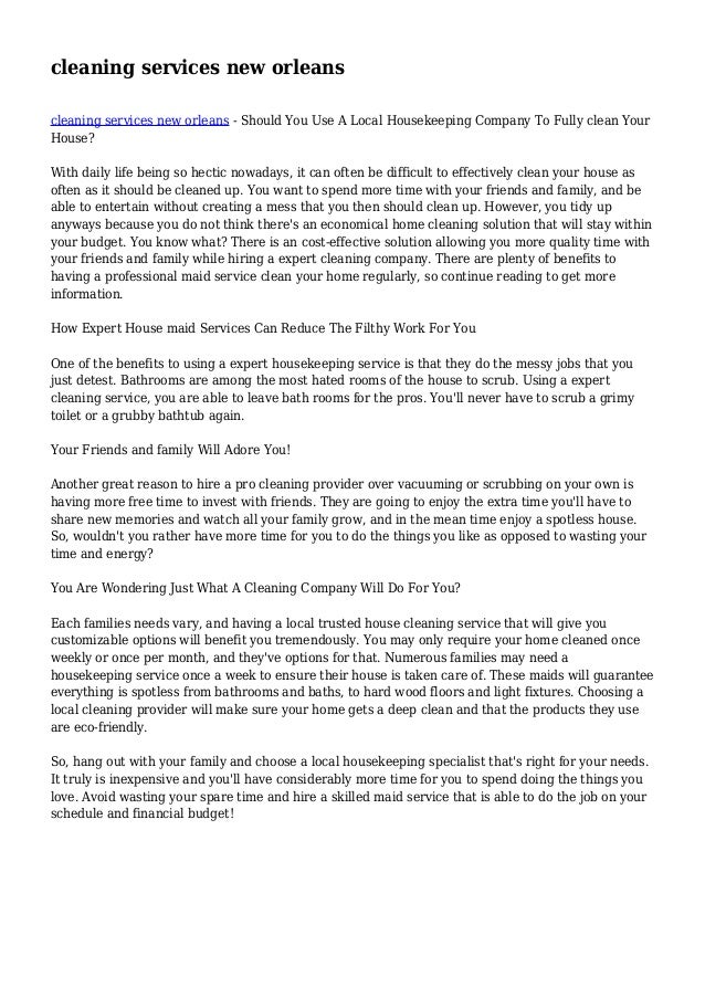 cleaning services new orleans