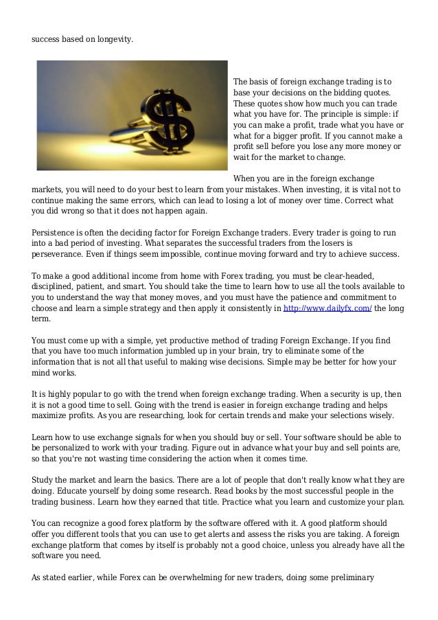Trading currency for profit