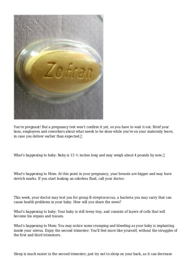 Zofran, Pregnancy Nausea Drug, Won't Harm Fetus (STUDY)