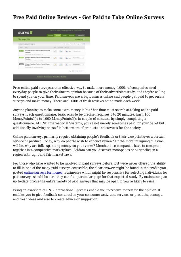 Free Paid Online Reviews Get Paid To Take Online Surveys - free paid online reviews get paid to take online surveys free online paid surveys are