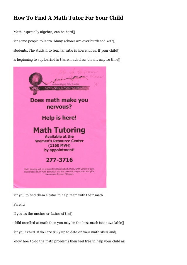 Free math tutor online