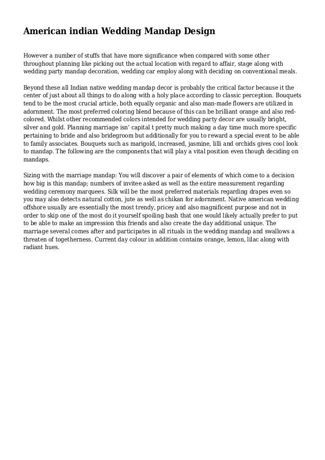 American Indian Wedding Mandap Design