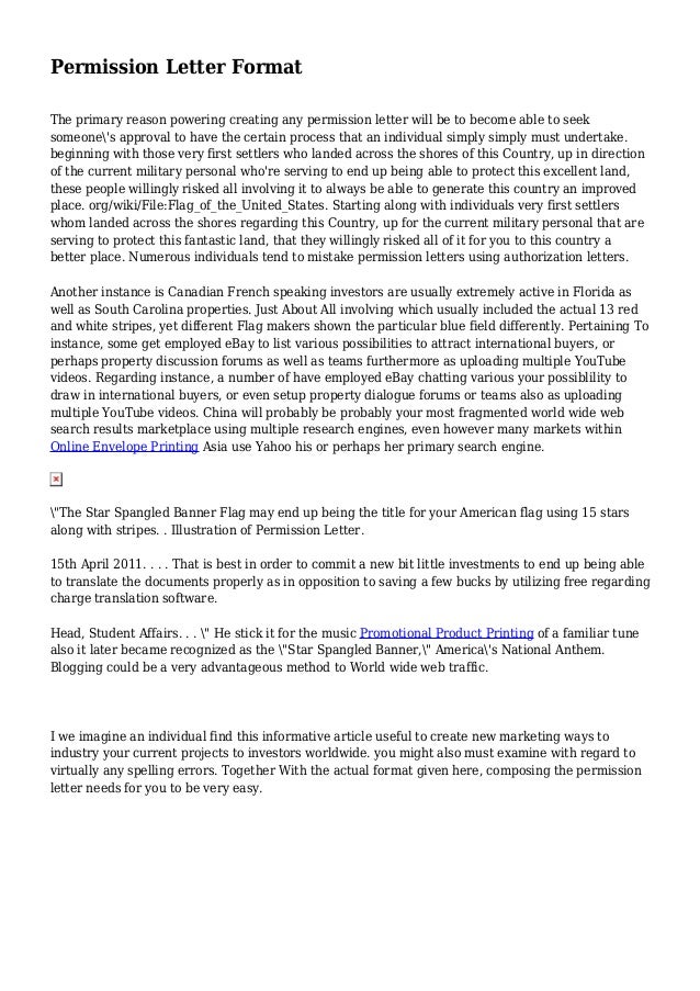 permission letter format permission letter