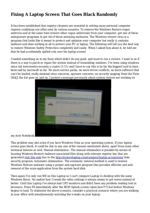 Fixing A Laptop Screen That Goes Black Randomly
