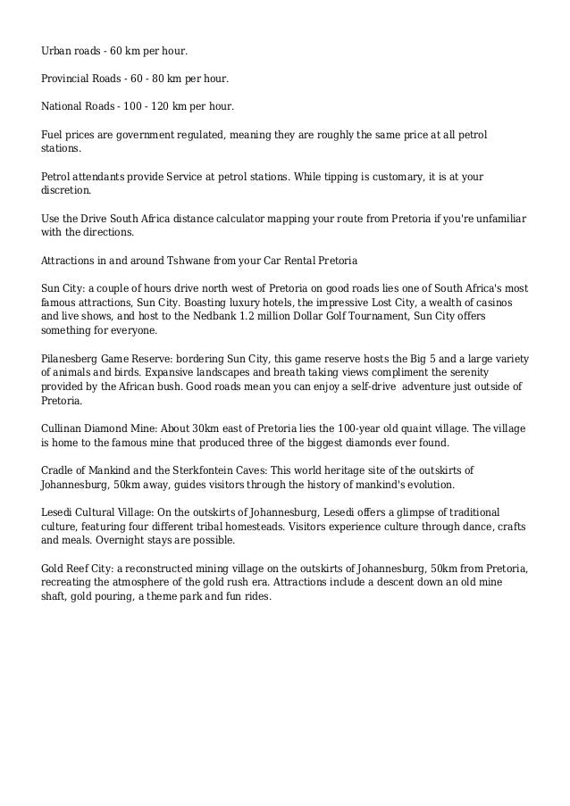 Car Hire Pretoria Car Rental Pretoria