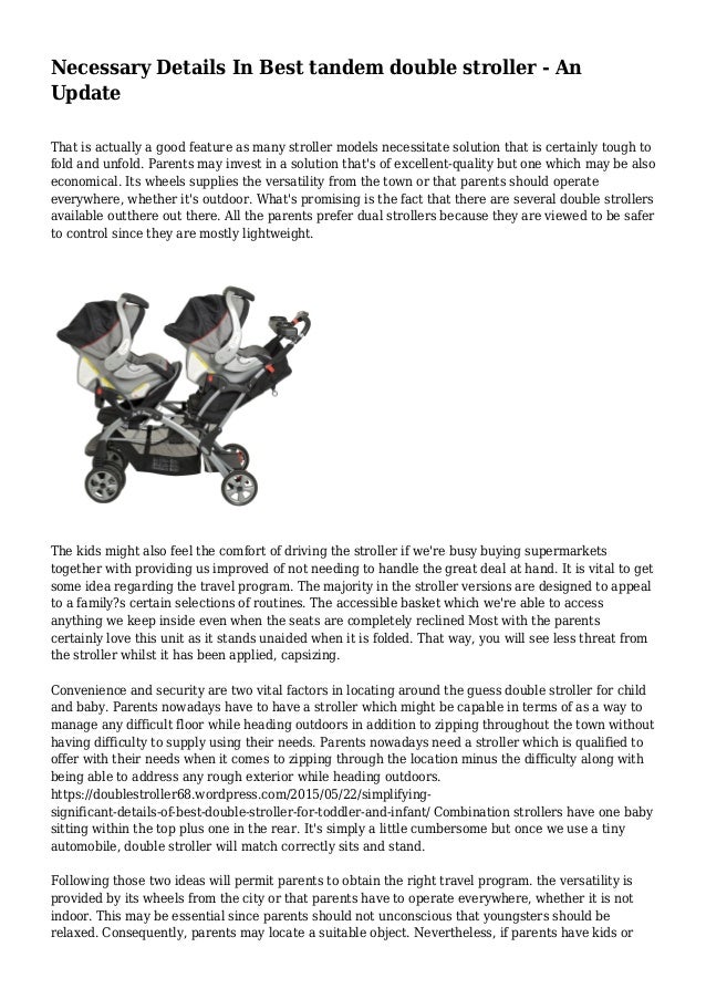 is a double stroller necessary