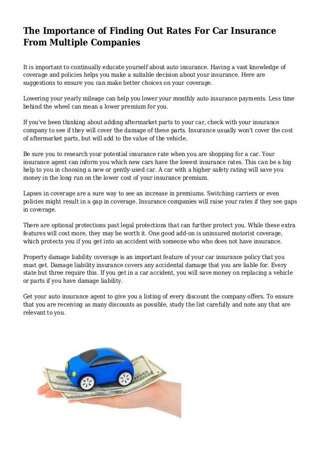 The Importance of Finding Out Rates For Car Insurance From ...