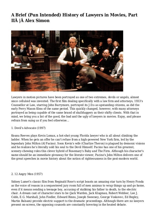 A Brief (Pun Intended) History of Lawyers in Movies, Part II ... A Brief (Pun Intended) History of Lawyers in Movies, Part II ...