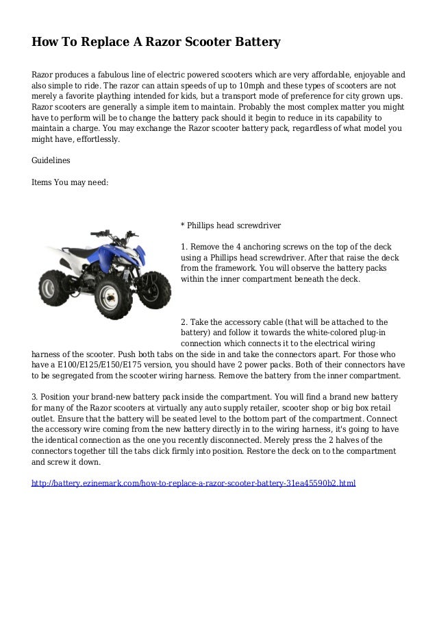 How To Replace A Razor Scooter Battery