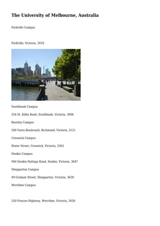The University of Melbourne, Australia | PDF