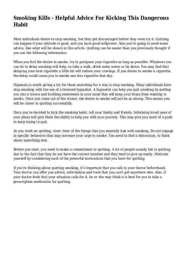 Smoking Kills - Words | Help Me smoking kills essay