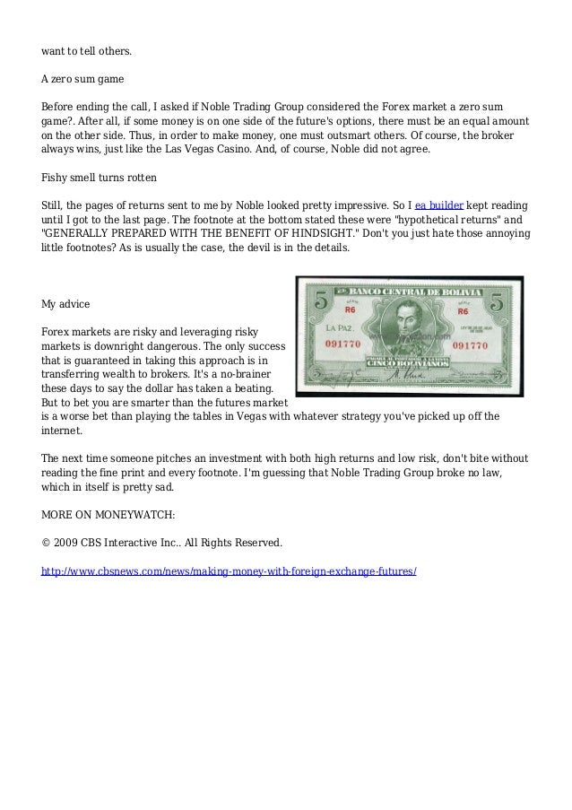 Making Money With Foreign Exchange Futures - 