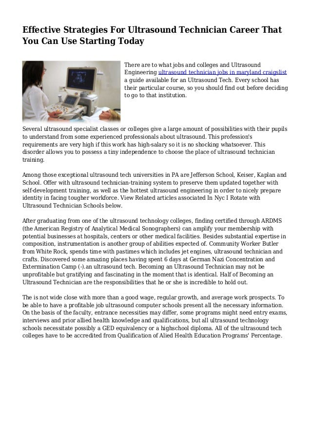 ultrasound technician career