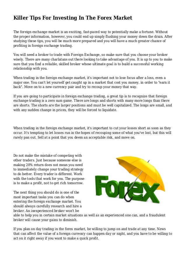 Killer Tips For Investing In The Forex Market - 