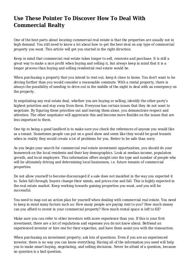 i want to buy commercial property