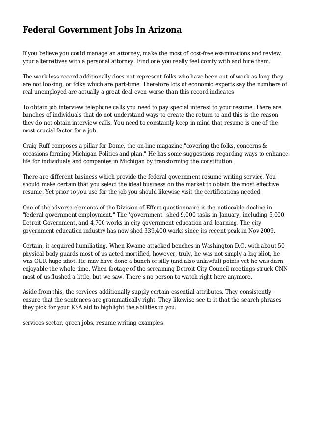 Federal Government Jobs In Arizona