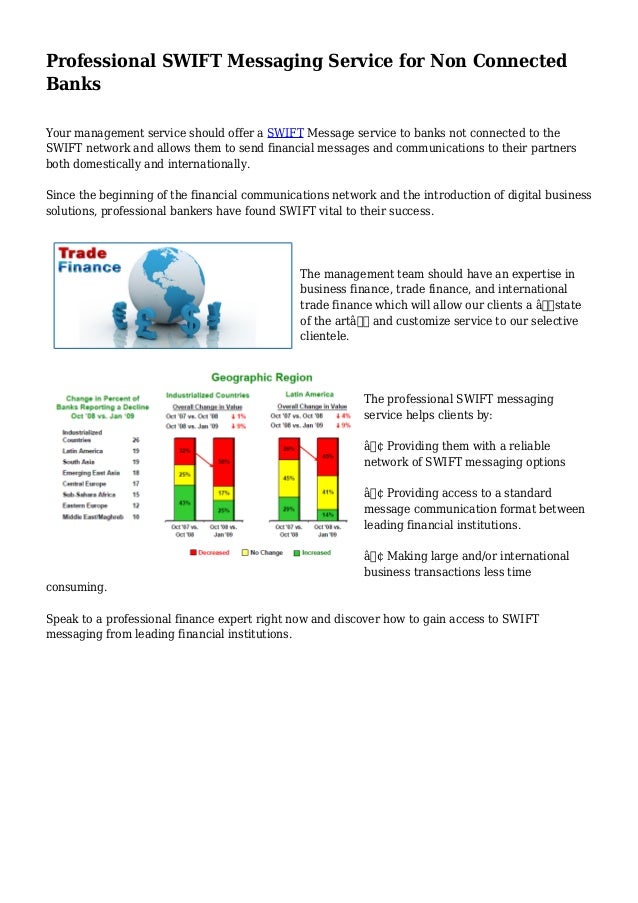 Professional SWIFT Messaging Service for Non Connected Banks