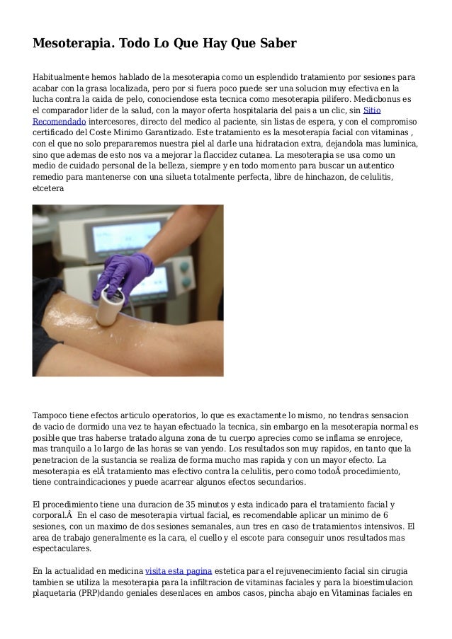 Mesoterapia. Todo Lo Que Hay Que Saber Mesoterapia. Todo Lo Que Hay Que Saber