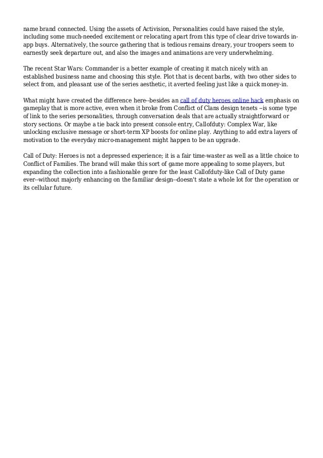 Method that is best to function as the most powerful player in Call of