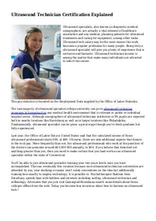 Ultrasound Technician Certification Explained Ultrasound Technician Certification Explained