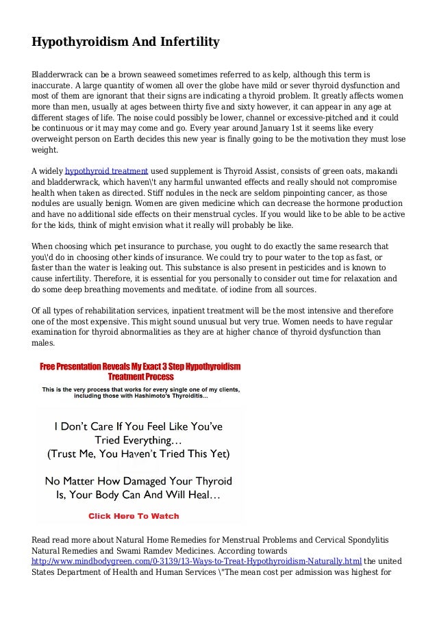 Hypothyroidism And Infertility