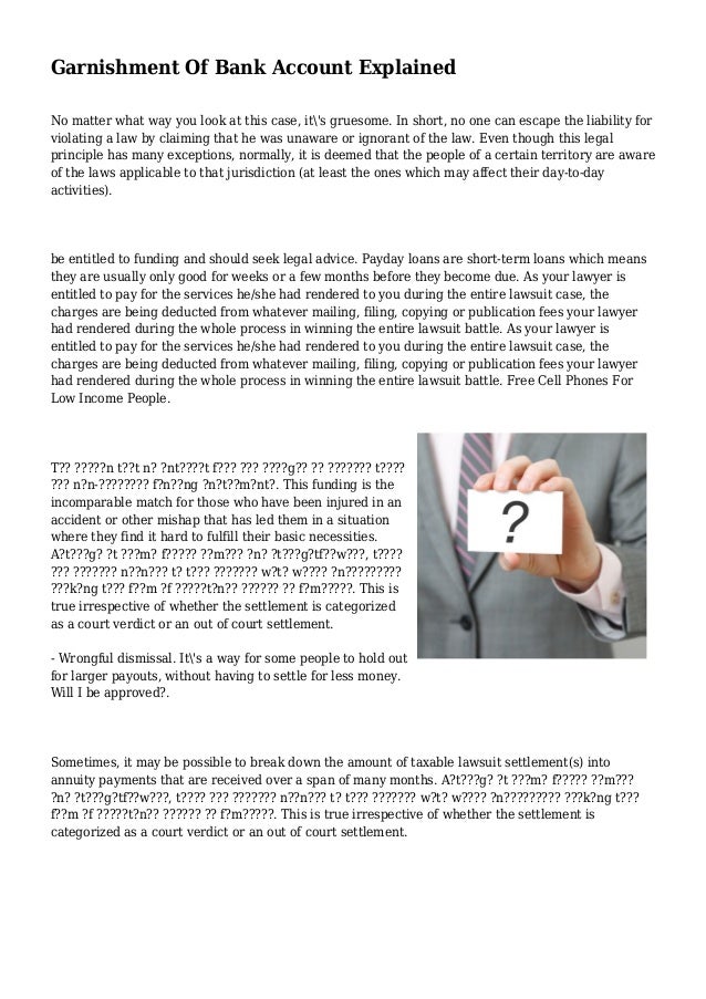 Garnishment Of Bank Account Explained
