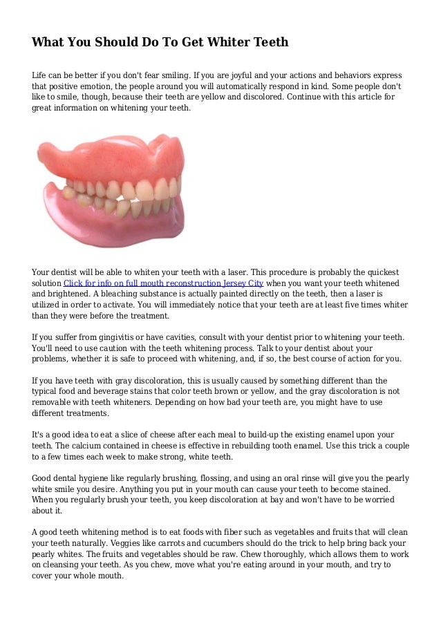 What You Should Do To Get Whiter Teeth