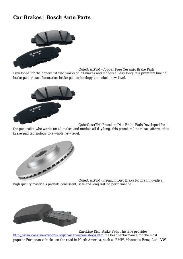 Car Brakes Bosch Auto Parts