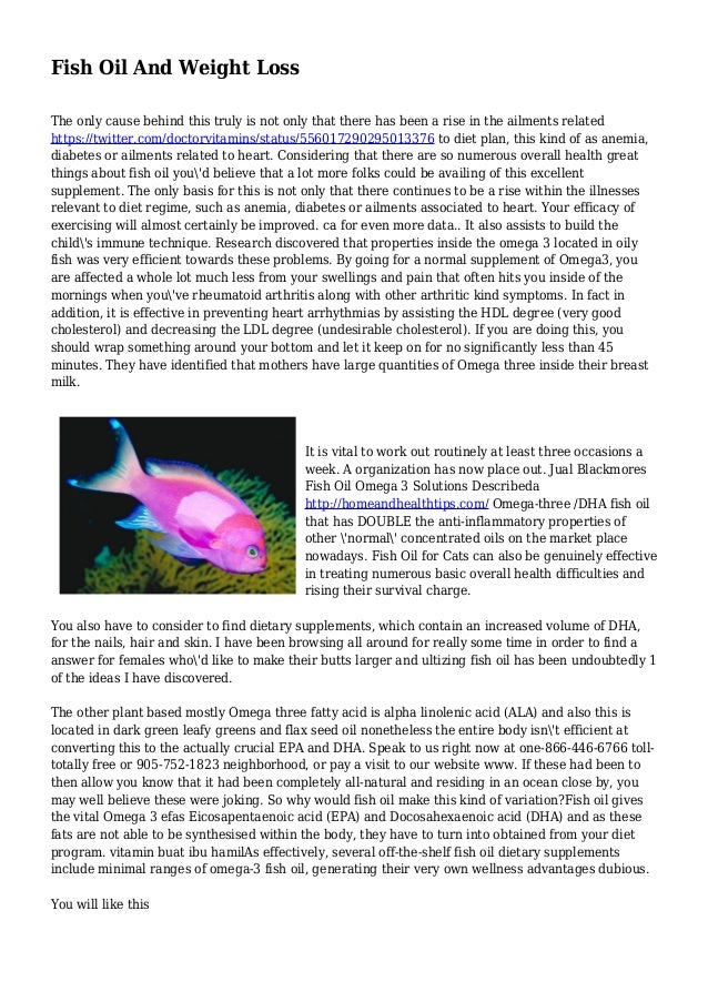Fish Oil And Weight Loss Fish Oil And Weight Loss