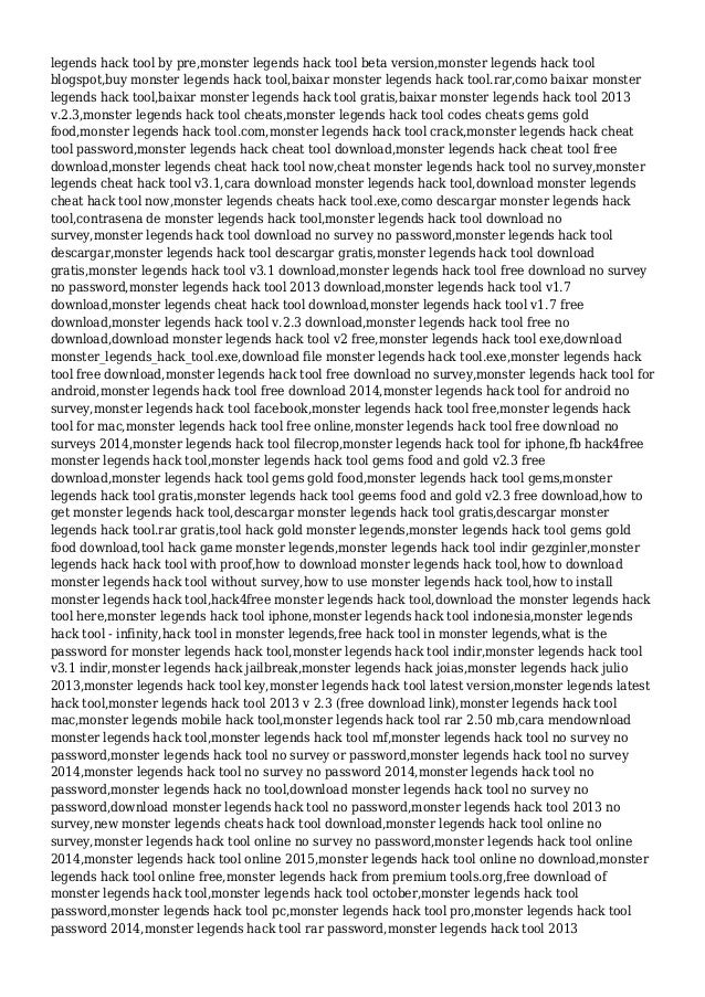 Freecheat.Org/Monster Monster Legends Hack Online Generator No Survey