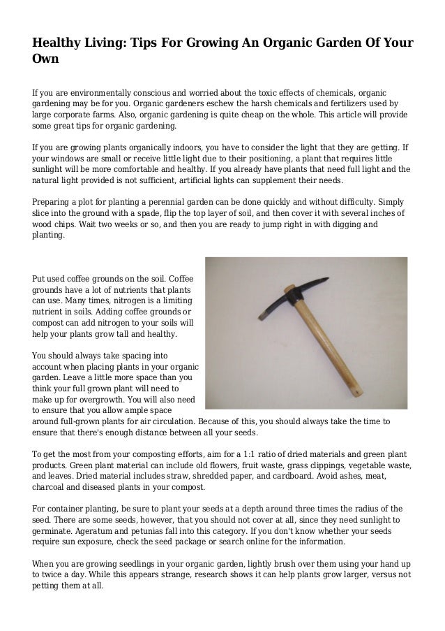 Healthy Living Tips For Growing An Organic Garden Of Your Own