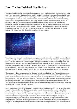 Forex Trading Explained Step By Step