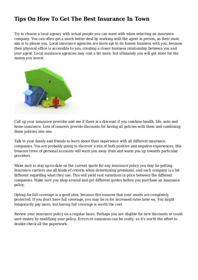 Tips On How To Get The Best Insurance In Town